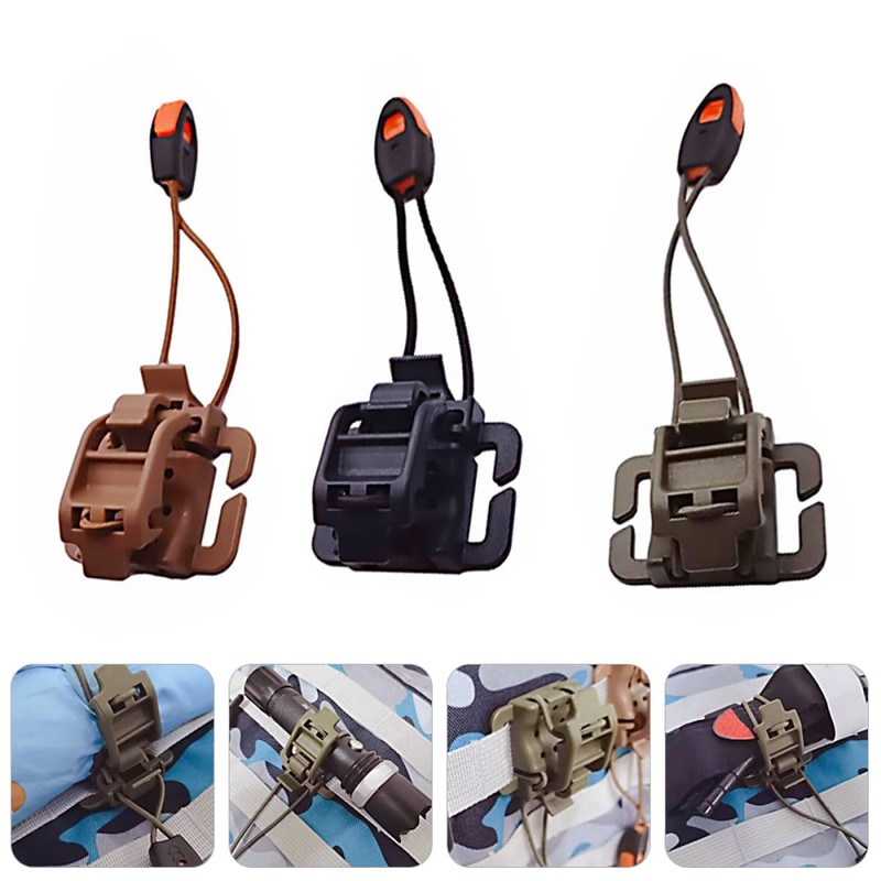 TEHAUX 3pcs Backpack Hanger Multipurpose Fastener for Clipping Flashlight Fixed