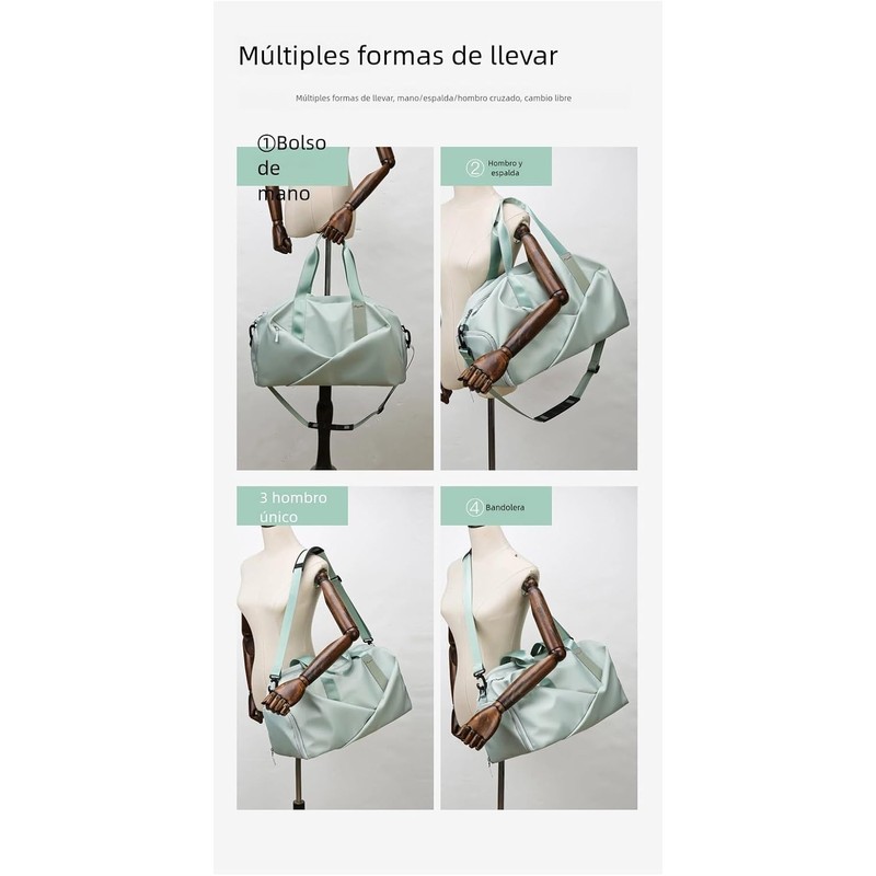 Bolsa Deportiva para Mujer, Bolsa de Viaje Gimnasio Impermeable con