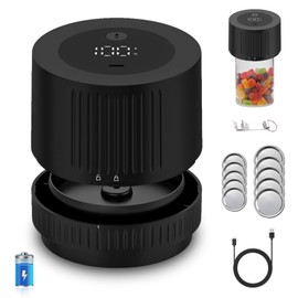 KIMWUVI Electric Mason Jar Vacuum Sealer Kit.Portable Rechargeable Mason Jar Vacuum Sealer for Regular Mouth and Wide Mouth Mason Jars.Used for Storage of Freeze Dried Food,Preservation of Food.