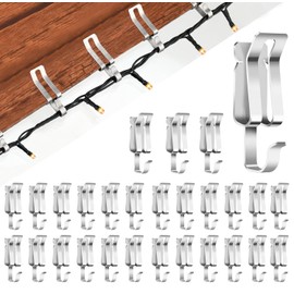 Hysagtek 60 Pcs Christmas Light Clips for Outside, Roof Clips Metal Lights Gutter Hooks Adjustable for Outdoor Xmas Light Hangers Shingles Seasonal Lighting Gutter Clip Hanging Holiday Xmas Decoration