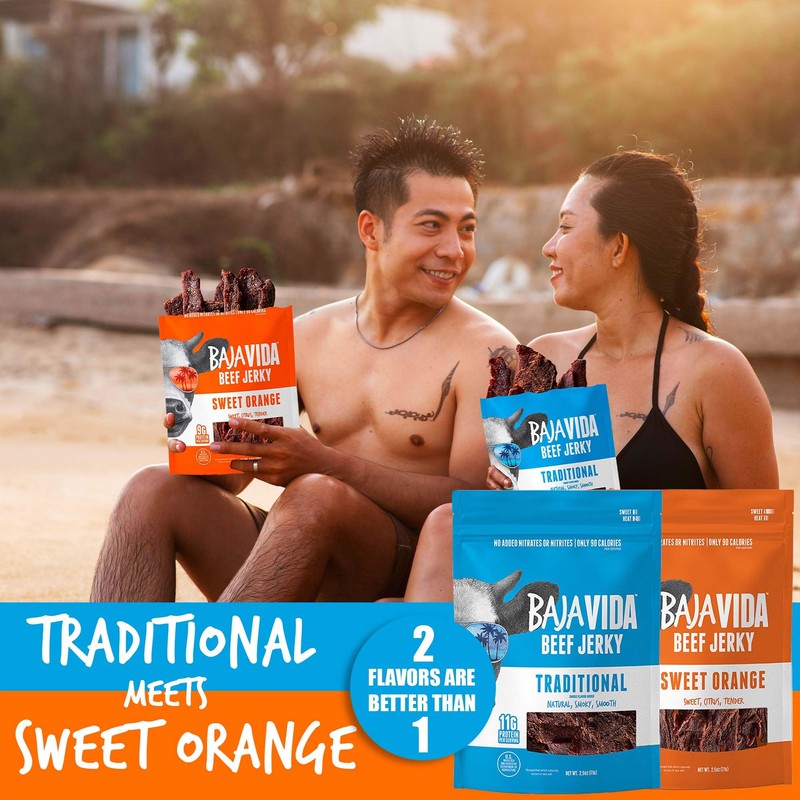 BAJA BEEF Jerky Snack Packs - Beef Jerky Variety Pack,