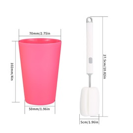 LJHOME 24 Pcs Reusable Plastic Cups, 260 ML Coloured Plastic Drinking Cups Tumblers Set, Durable Party Cups for Kitchen, Outdoor Parties, Picnics, BBQ’s, Travels, 8 Colors, with Cup Brush