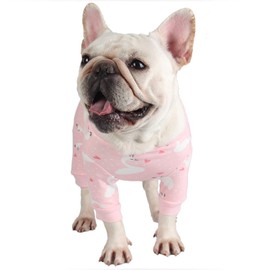 Etdane Dog Surgical Recovery Suit Pet After Surgery Onesies Long Sleeve for Female Male Doggy Alternative Cone E-Collar Pink Swan/XS