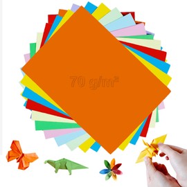 100 Sheets of A4 Craft Paper, 70 g/m² Thin Coloured Copy Paper, Coloured Paper for DIY Origami and Crafts Design (Not a Paper Jamm)