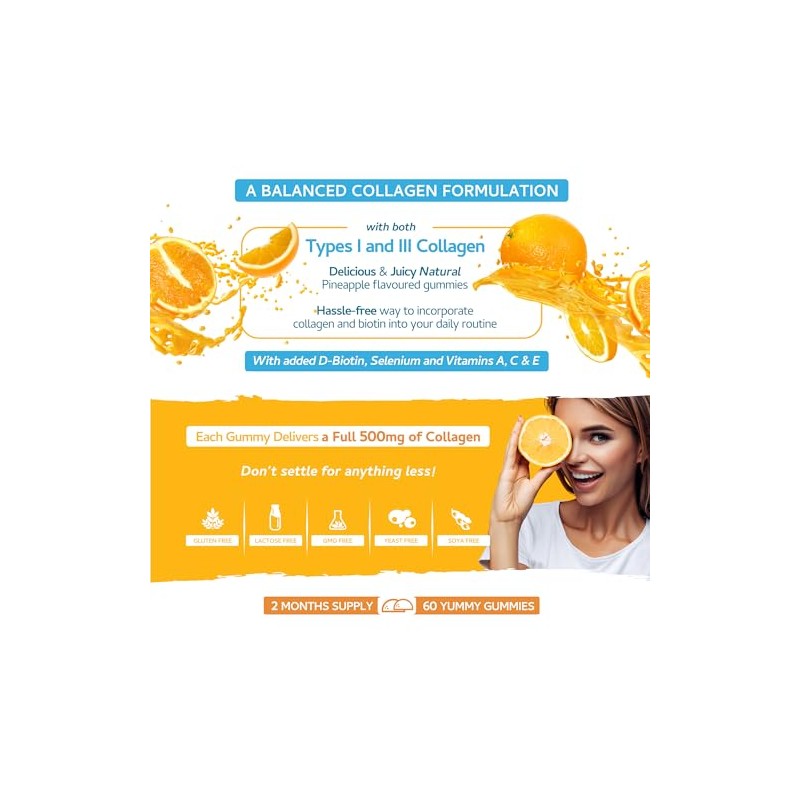 Collagen Complex Natural Orange Flavour Chewable Gummies