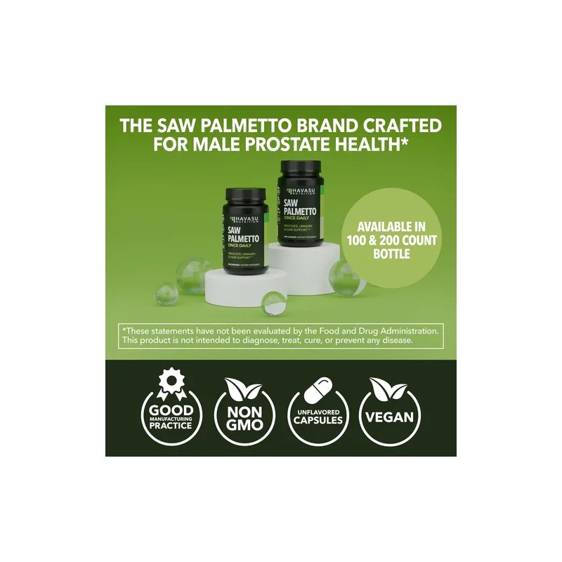 Havasu Nutrition Saw Palmetto 500mg 100 Cápsulas Vegan