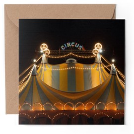 1 x Greeting Card - Circus Tent Lights Festival - Blank Birthday Celebration Anniversary #50534
