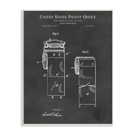 Stupell Industries Black Toilet Paper Bathroom Diagram Outline Blueprint, Design by Karl Hronek