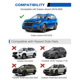 Wonderdriver 220lbs Roof Rack Cross Bars Compatible with Subaru Ascent 2019-2025,Heavy Duty Aluminum Lockable Roof Rails Crossbars Rooftop Luggage
