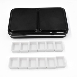 Empty Watercolor Tins Palette Paint Case with 12 Pcs Half Pans