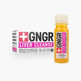 GNGR Liver Cleanse Shot – Organic Ginger with Milk Thistle, Turmeric (95% Curcumin), Dandelion, Prebiotic Fiber, Vitamin C, Detox & Gut Cleanse, 12-Pack