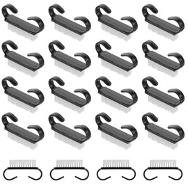20 PCS Nail Brush for Cleaning Fingernails, Nylon Nail Cleaning Brush, Small Nail Scrubber Brush, Handle Grip Nail Brush Fingernail Brush Cleaner Tools for Toes and Nails, Black