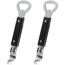 2-Pack Can Punch Bottle Opener – Dual-Use Manual Can and Bottle Opener – Stainless Steel with Plastic Handle – Durable, Compact, Dishwasher Safe – Ideal for Camping, Kitchen & Travel