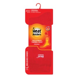 Heat Holders - Mens Patterned Twist Thermal Socks in 35 Colours, Size, 7-12 Us (Red)