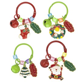 ALLY-MAGIC Christmas Keyring 4 Pcs Cartoon Christmas Key Rings Cute Keychains Ornaments Santa Claus Christmas Tree Pendant Keychain for Kids Xmas Party Favors Gifts Bag Fillers Y7HLSDYSK