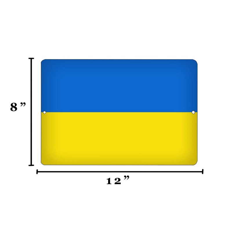 Rogue River Tactical Ukraine Flag Metal Tin Sign Wall Decor