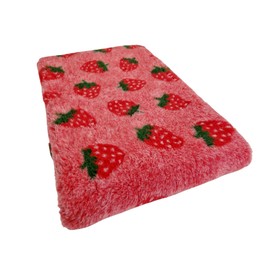 WOOF AND PUP | Non Slip Vet Bedding | Strawberry Pattern | Machine Washable | UK Manufactured | Non-slip | Dog Bed | Whelping | Vet Bed | Strawberries (Pink, 50cm x 75cm (20" x 30"))