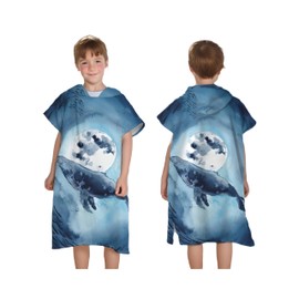 Proumhang Children's Surf Poncho Bath Poncho Microfibre Bathrobe Beach Towel Terry Cloth Changing Coat Water Sports Poncho Girls Boys 60 cm x 75 cm, Style 8