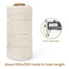 Macrame Cord 4mm x 109Yards (328Feet), Natural Cotton Macrame Rope