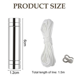 KingYH 1 Pcs Bathroom Light Pull Cord Handle Cylindrical Pendant Extension Handle Light Pull with 150 cm Pull Cord and Connectorfor Bathroom Toilet Light Ceiling Light Fan Switch-Chrome