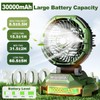Veubew Misting Fan Portable with 25L Bucket, 30000mAh Rechargeable Battery