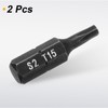 HARFINGTON 2pcs T15 Torx Screwdriver Bit 1/4" Hex Shank 25mm/1"