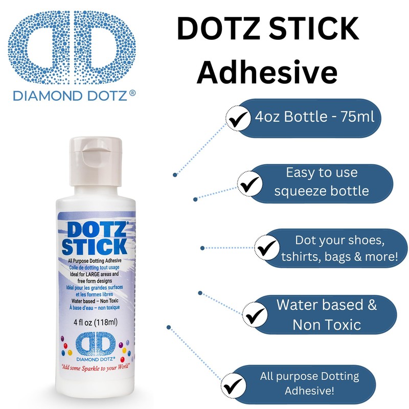 Diamond Dotz Accessories Dotz Stick, Clear Diamond Dotz Glue, 4oz