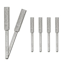 M METERXITY 6-Pack 3/16 Inch Titanium Plated Diamond Chainsaw Sharpener, High Hardness Grinding Stone Chainsaw Sharpening Kit for Electric Chainsaw Sharpener/Stone Carvings [3mm Silver]