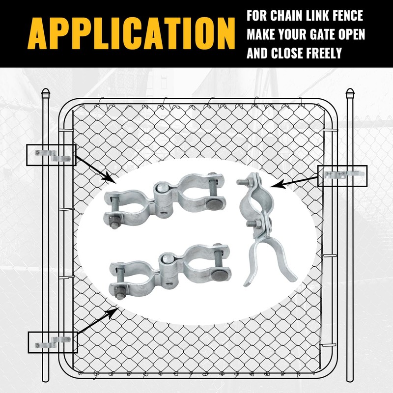 VIVIDA 1-3/8" Chain Link Gate Hinge Kit, Include Male &