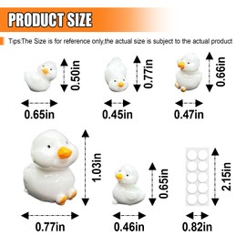 5PCS Mini Ducks Car Interior Accessories for Dashboard Decorations, Cute Rearview Mirror Decor for Car Home Garden Office, Funny Auto Dash Figurines Decor Present for Women Men (White)