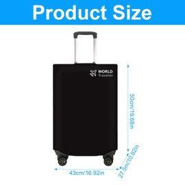 Reccisokz Rec Suitcase Protective Cover, Suitcase Protective Cover, Suitcase Protective Cover, Travel Suitcase Protective Cover, Luggage Cover, Protective Cover, Reusable (22-24 Inches, Black