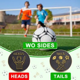 2 Pieces Referee Flip Coin Soccer Referee Portable Anti Rust Hard Alloy Referee Judge Toss Coins with Case for Football Soccer Volleyball Lacrosse Training Matches