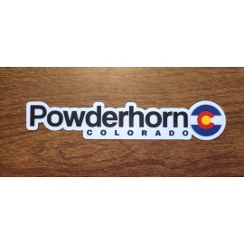 Powderhorn, Colorado Powderhorn - Colorado - Ski Resort Stickers  - with Colorado Flag