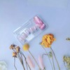 GlamRays 24 Pcs Pink Flower Short Almond Stick-On Nail Set