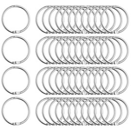 Pack of 60 Binder Rings, 30 mm Book Rings Ring Binder Metal Loose Leaf Connector Index Cards Ring for Photo Album Scrapbook Key Ring