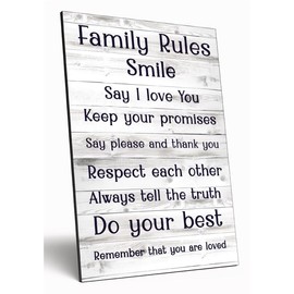 Motivational Wall Art Sign Plaque Inspire Every Day Vibrant Print Family Rules A4 Wooden Home Décor Uplifting Decoration