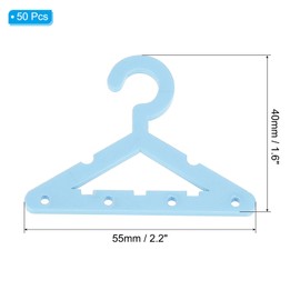 PATIKIL Pack of 50 Clothes Hangers, Earring Holders, Mini Acrylic Coat Hangers, Earring Hangers, Small for Earring Holder, Organiser, Stand, Plug, Blue