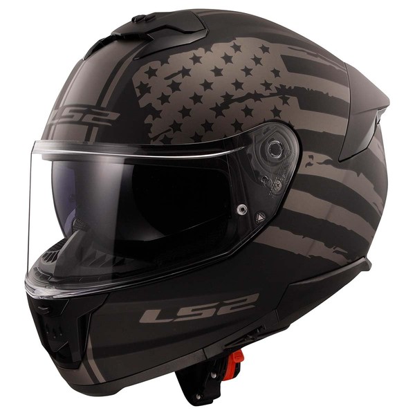 LS2 Helmets Stream II Full Face Motorcycle Helmet W/ SunShield (America Matte Gray/Black - Medium)
