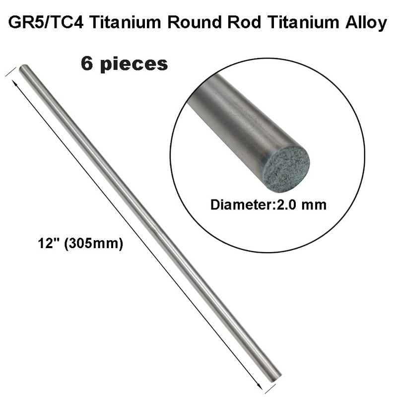 12" Length Titanium Rod 2mm Dia,12 Gauge Titanium Wire Titanium