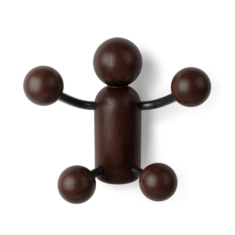 Umbra Woody Hooks, Decorative Wall Coat Rack with 4 Hooks