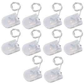 LampVPath (Pack of 10 cr2032 Battery Holder Coin Cell Holder with Switch, 1 x 3V CR2032 Button Coin Cell Battery Holder with Leads On Off Switch - Clear