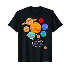 Pluto Planet Shirt Funny Cartoon Planets Never Forget Pluto T-Shirt