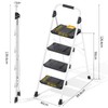 KINGRACK 4 Step Folding Ladder, 800lbs Capacity Step Stool with
