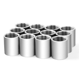 ChillWaves 304 Stainless Steel Cast Pipe Fitting, Coupling 3/8" NPT Female x 3/8" NPT Female Thread Adapter(12-PACK)