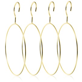 PRETYZOOM 4pcs Scarf Rack Belt Hanger Gold Scarf Home Scarf Hanger Ring Scarf Hanger Trousers Hangers Hanging Scarf Organizer Hangers for Pants Scarf Belt Organizer Hooks Heavy Iron Leggings