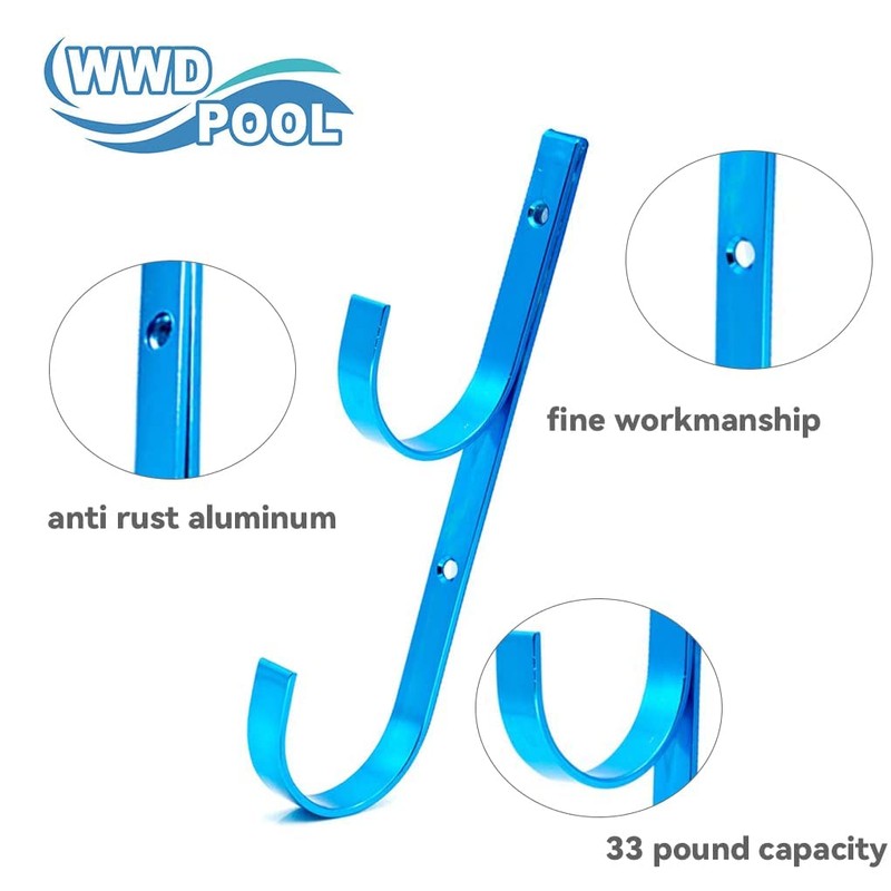 WWD POOL Swimming Pool Aluminum Pole Hanger Set, Blue, 1-Pack