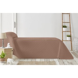 Degrees Home - LISO - Bedspread for 150 cm - Bouti Bed Bedspread - Spring and Summer - 250 x 260 cm - Brown