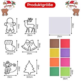 QIURUYUE Pack of 12 Christmas Crafts, Children's Maple Leaf Craft Set