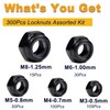 300pcs Locknuts Assortment Kit M3 M4 M5 M6 M8 Hex