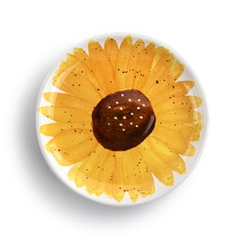 DEMDACO Decorative Serving Dining Dish Appetizer Plate, 5 Inch Ceramic Stoneware, Sunflower